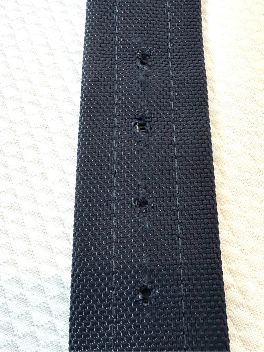 Aponte Made in Italy Navy Canvas Belt with Dark Brown Suede & Silver Buckle